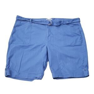 Gloria Vanderbilt Khaki Unltd. Blue Shorts w. Belt | Size 24W